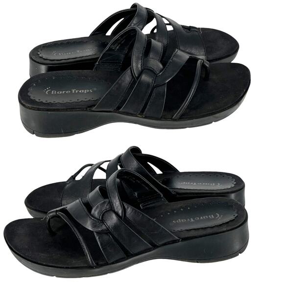 Bare Traps Strappy Spring Summer Slip On Thong Sandals Black Size 7.5M - Picture 6 of 16